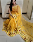 kota doria embroidery saree