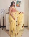 kota doria embroidery saree