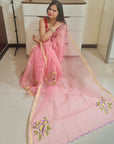 kota doria embroidery saree