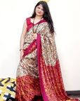 kalamkari print kashmiri silk saree.