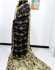 Kalamkari silk olive green (Machilipatnam) pedana work saree