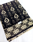 Kalamkari silk olive green (Machilipatnam) pedana work saree