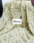 Kalamkari silk olive green (Machilipatnam) pedana work saree