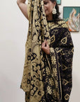 Kalamkari silk olive green (Machilipatnam) pedana work saree