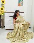 Lemon color multicolor resham thread embroided Phulkari