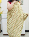 Lemon color multicolor resham thread embroided Phulkari