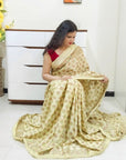 Lemon color multicolor resham thread embroided Phulkari