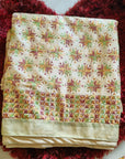 Lemon color multicolor resham thread embroided Phulkari