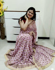 Multicolor resham thread work Pink color Phulakri