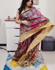 Kalamakari Print Chanderi silk saree
