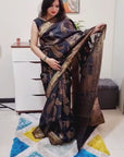 Handloom weaving black saree