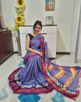 Rainbow border Soft cotton saree