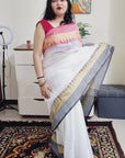 Bengal Handloom soft cotton Ganga Jamuna Temple Border Saree