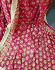 Multicolor resham thread work Red color Phulkari