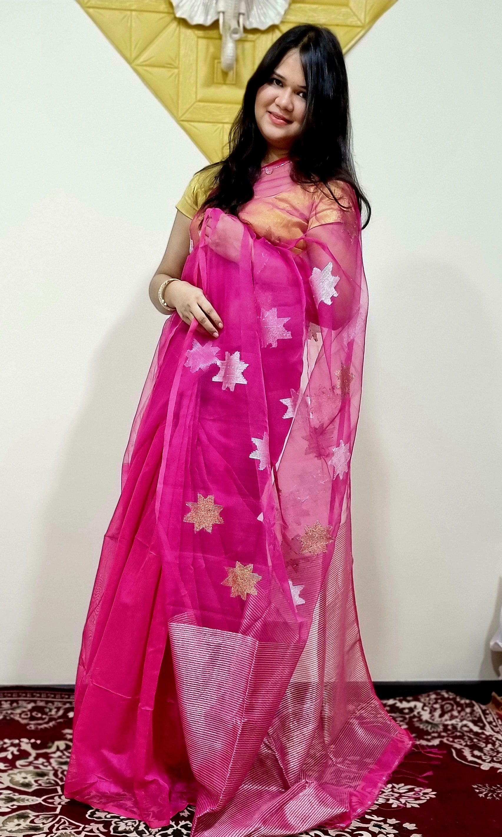Matka Muslin jamdani Saree