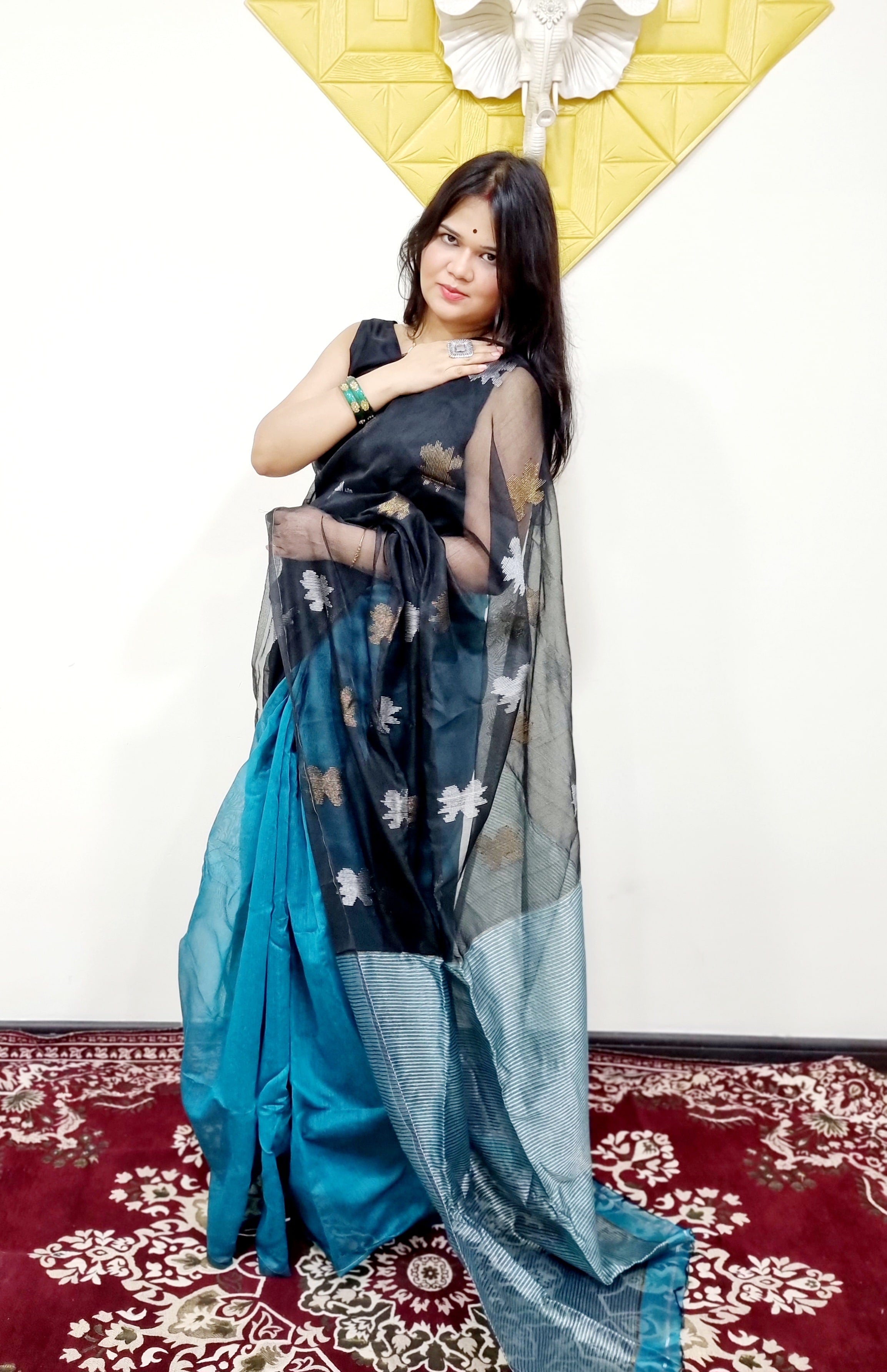 Matka Muslin jamdani Saree