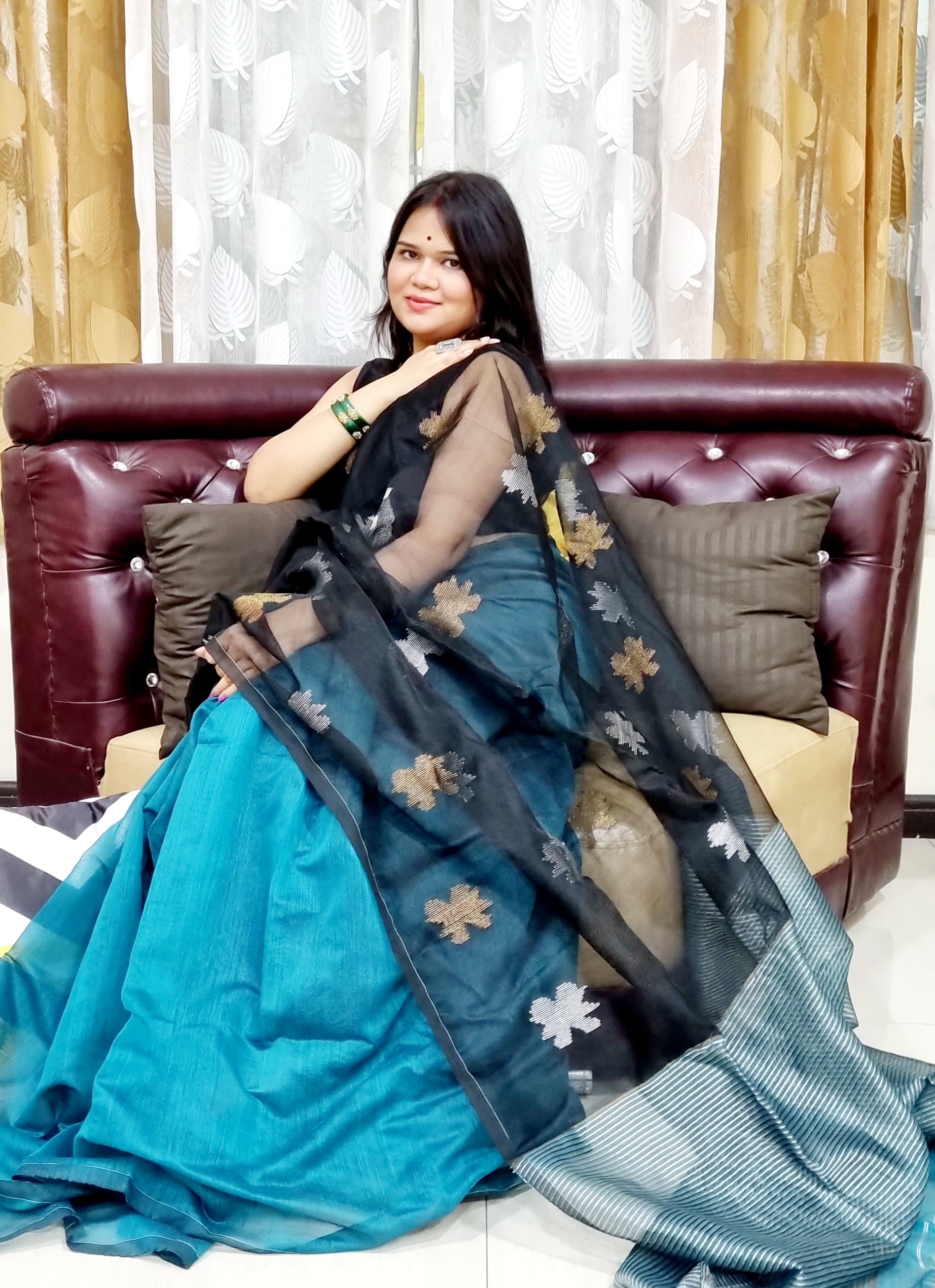 Matka Muslin jamdani Saree