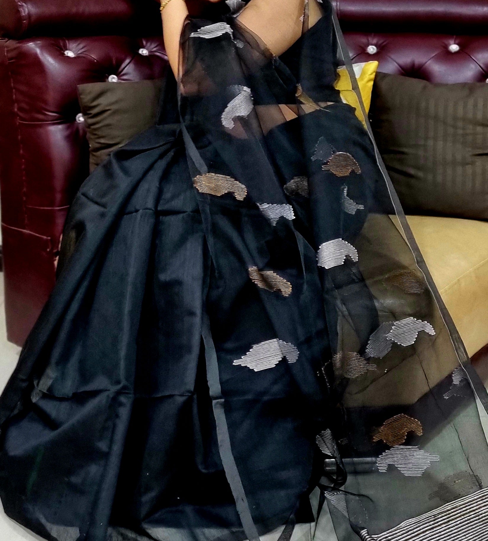 Matka Muslin jamdani Saree