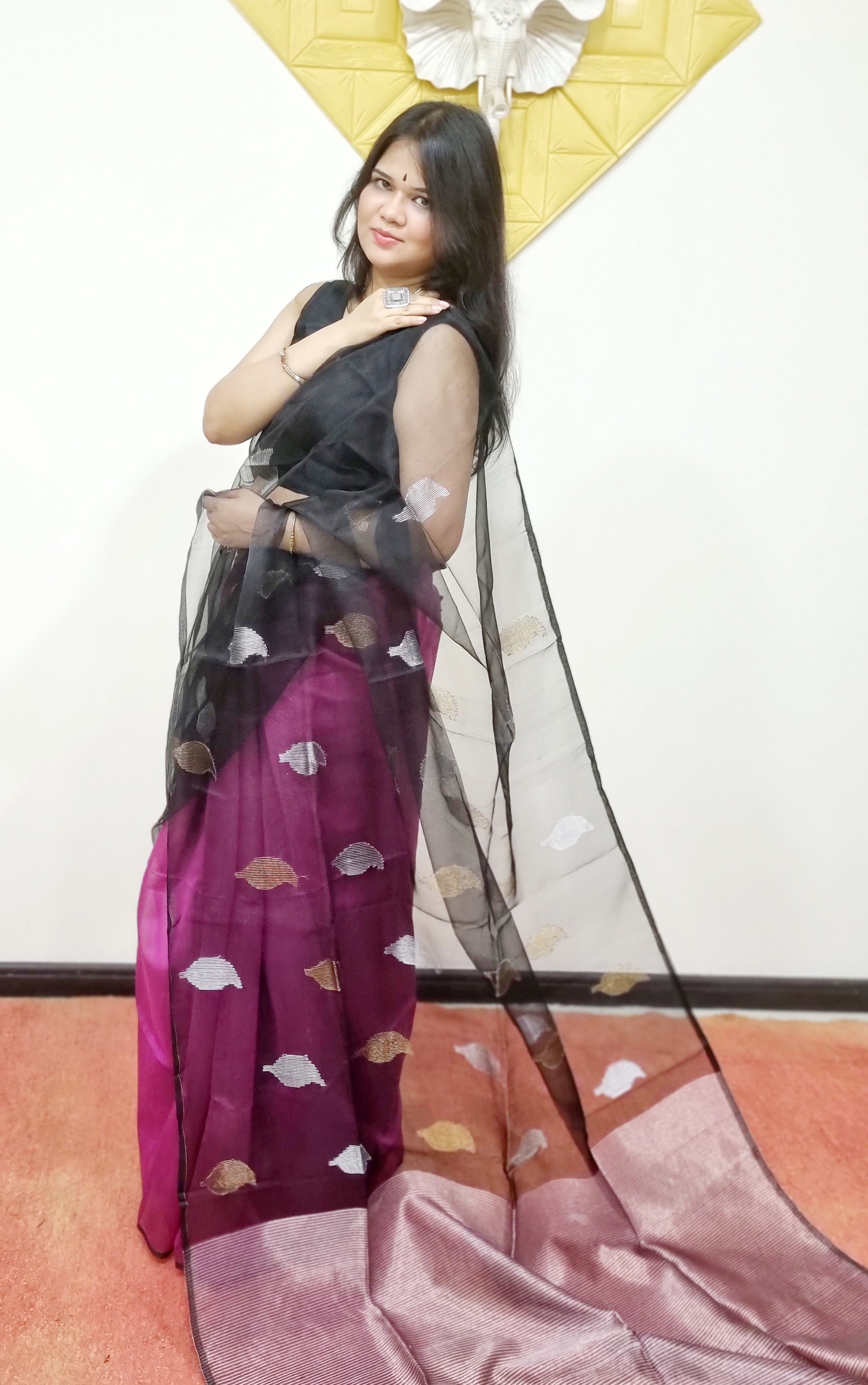 Matka Muslin jamdani Saree