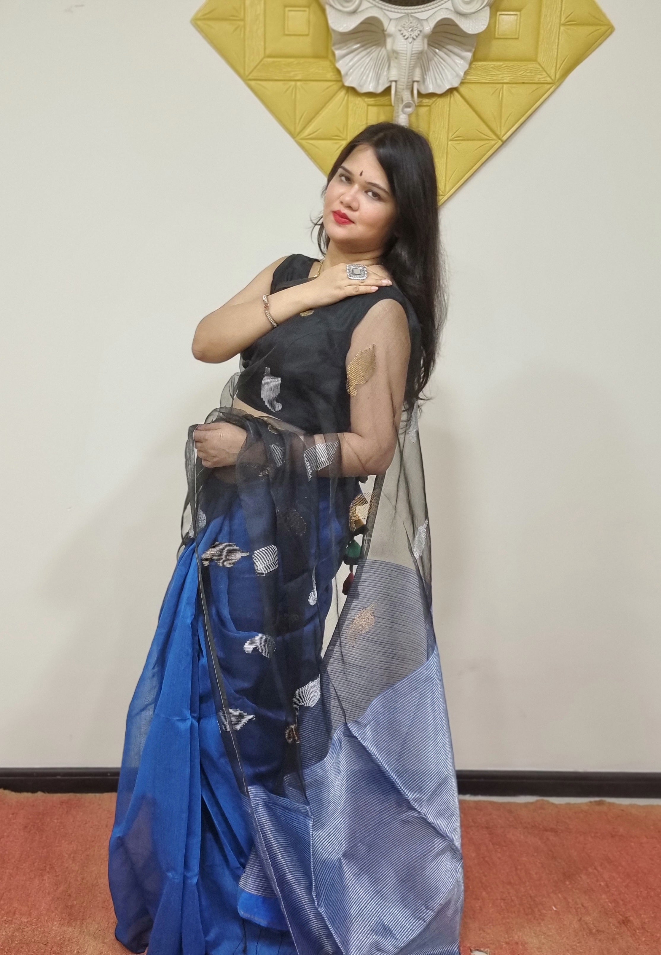 Matka Muslin jamdani Saree