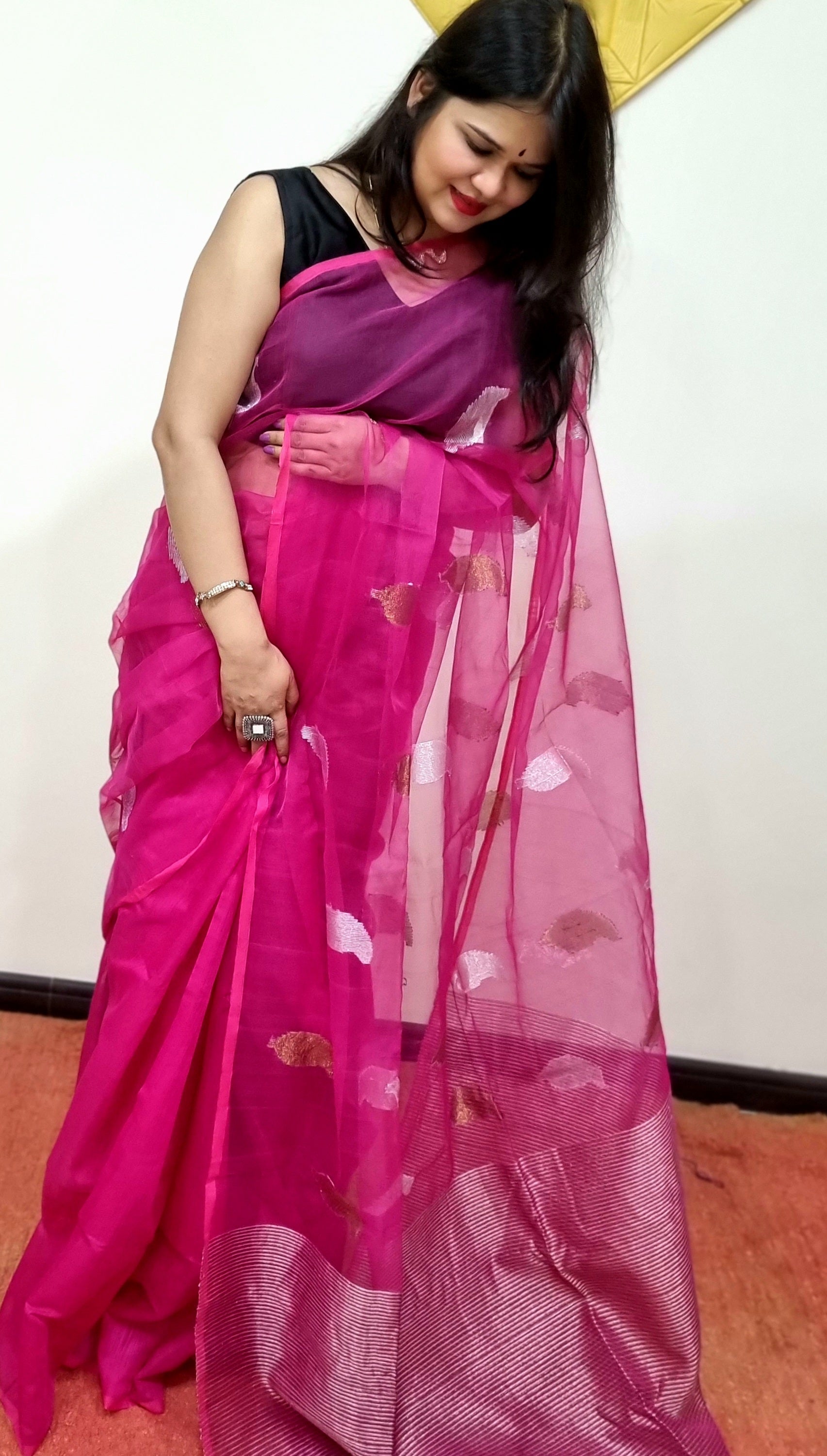 Matka Muslin jamdani Saree