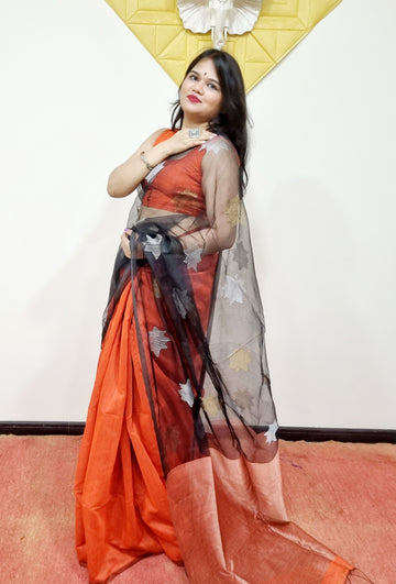 Matka Muslin jamdani Saree