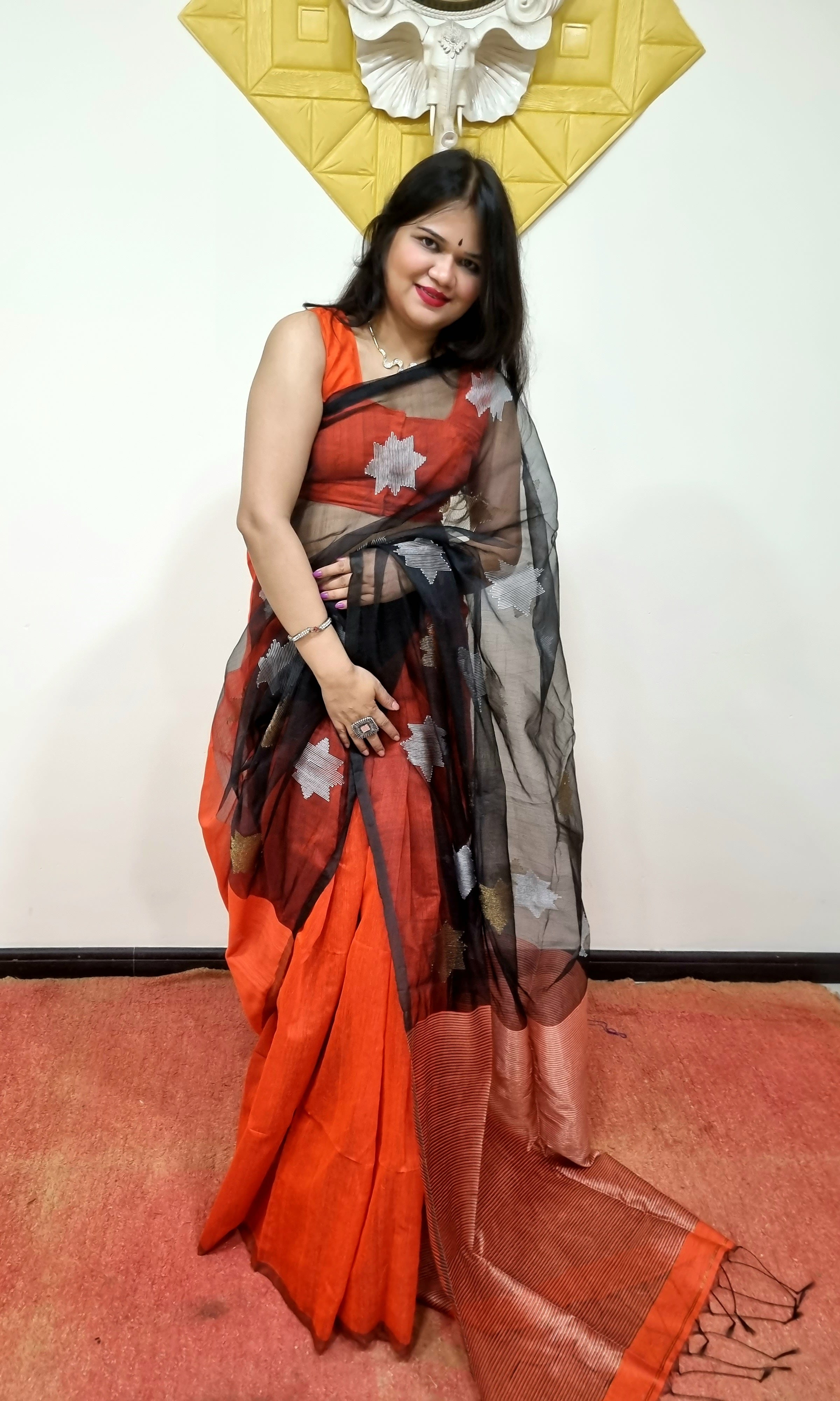 Matka Muslin jamdani Saree