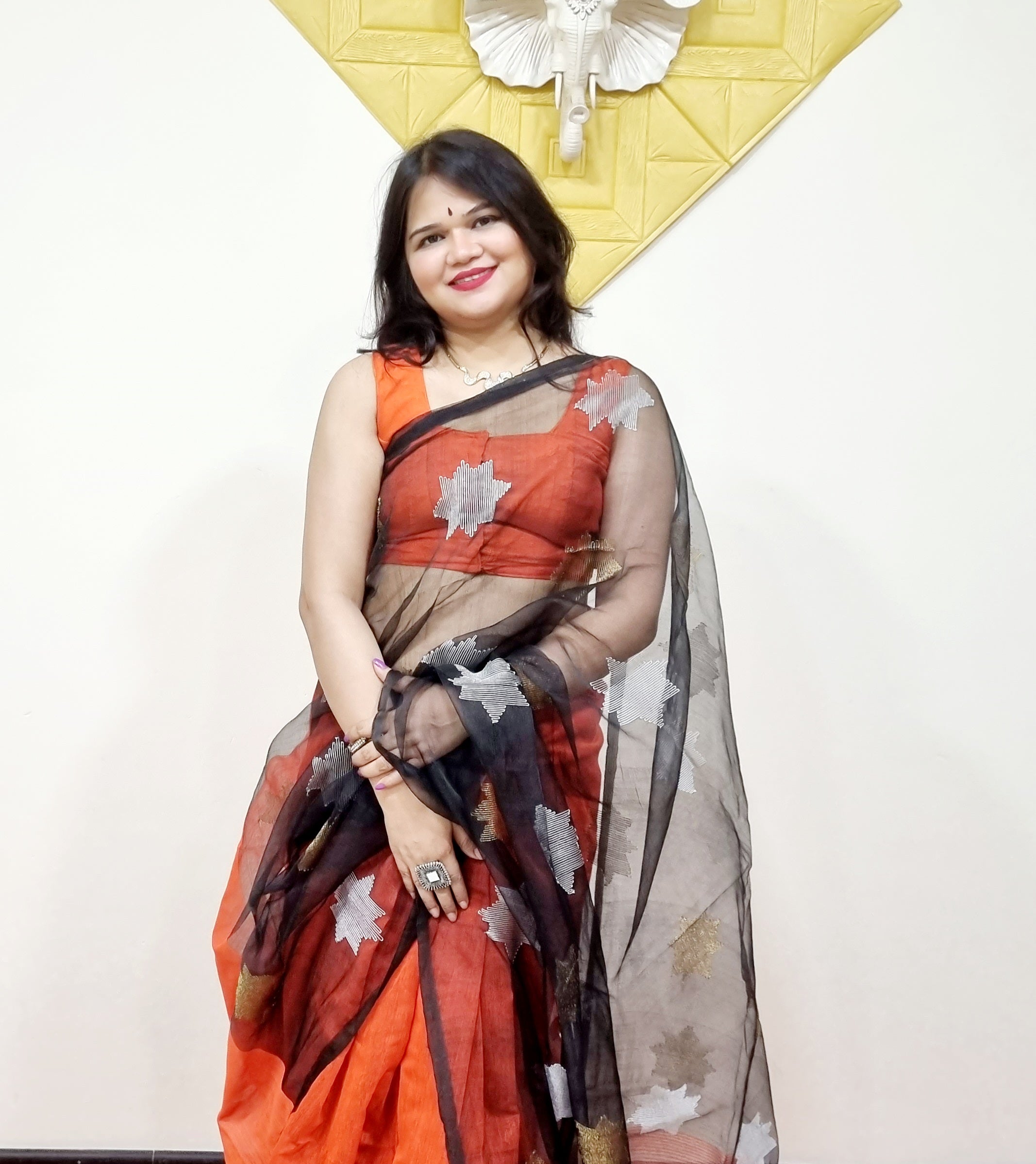 Matka Muslin jamdani Saree