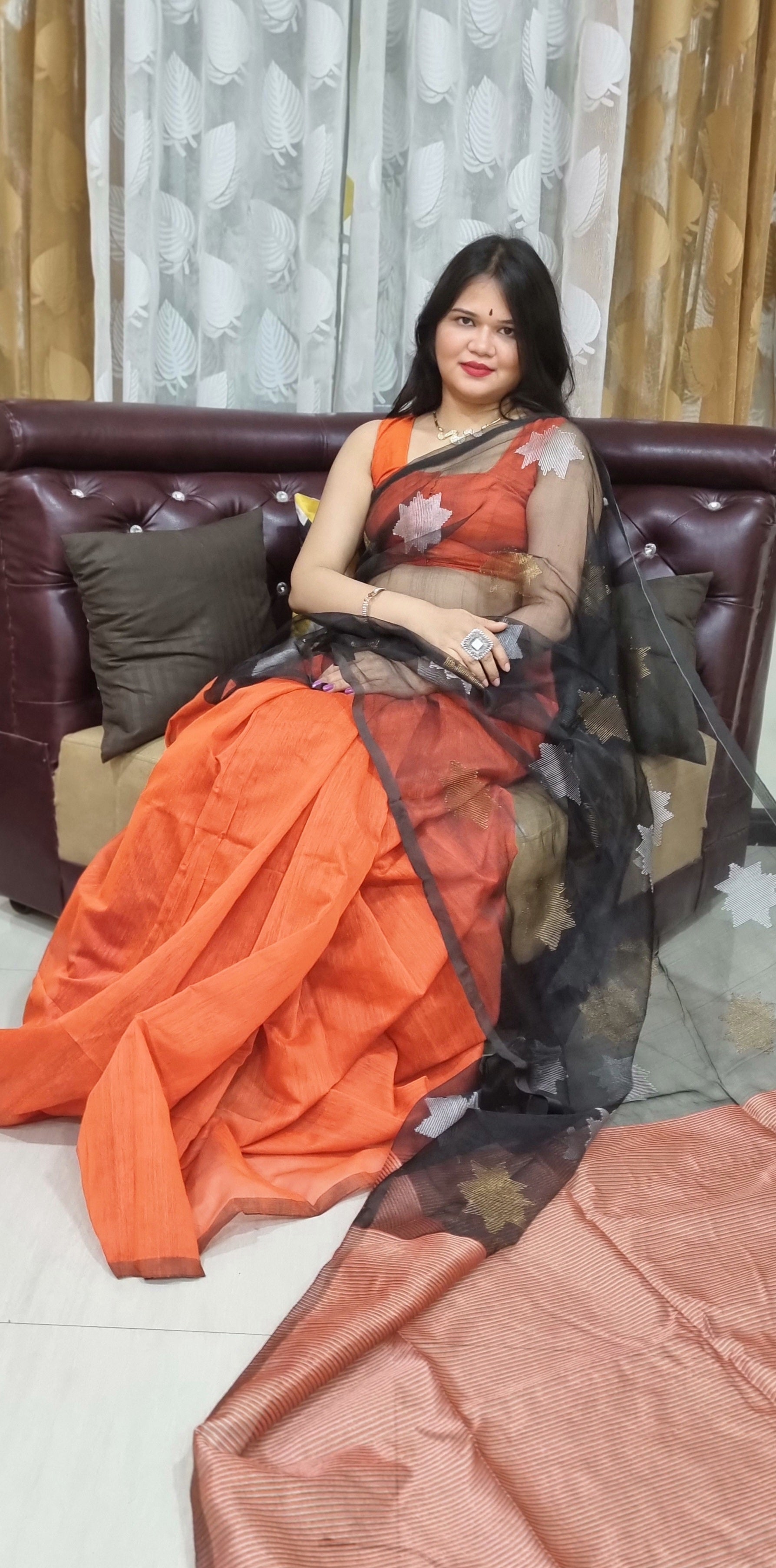 Matka Muslin jamdani Saree