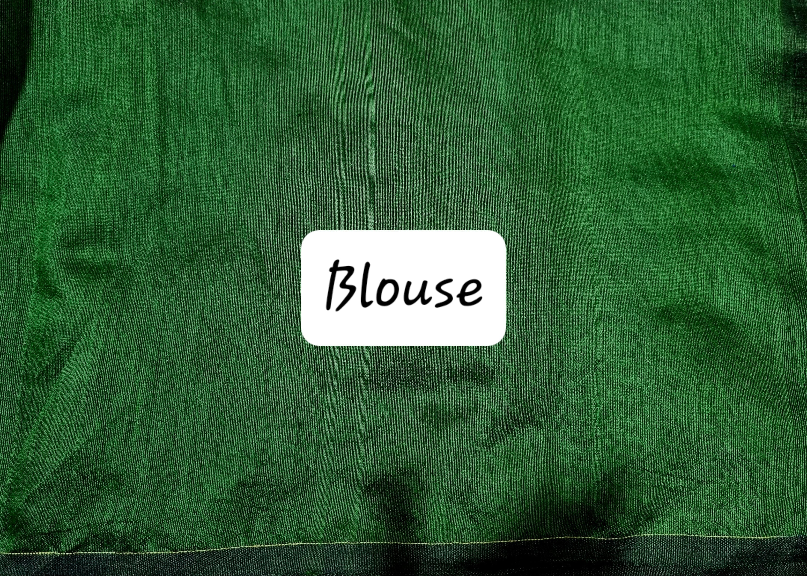 BOTTLE GREEN AND BLACK  Matka Muslin jamdani Saree