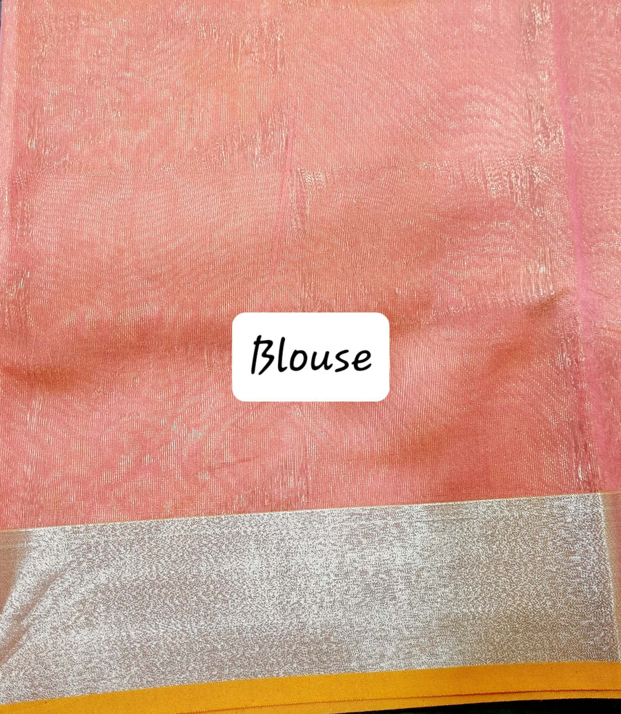 Dual tone peach Chanderi saree