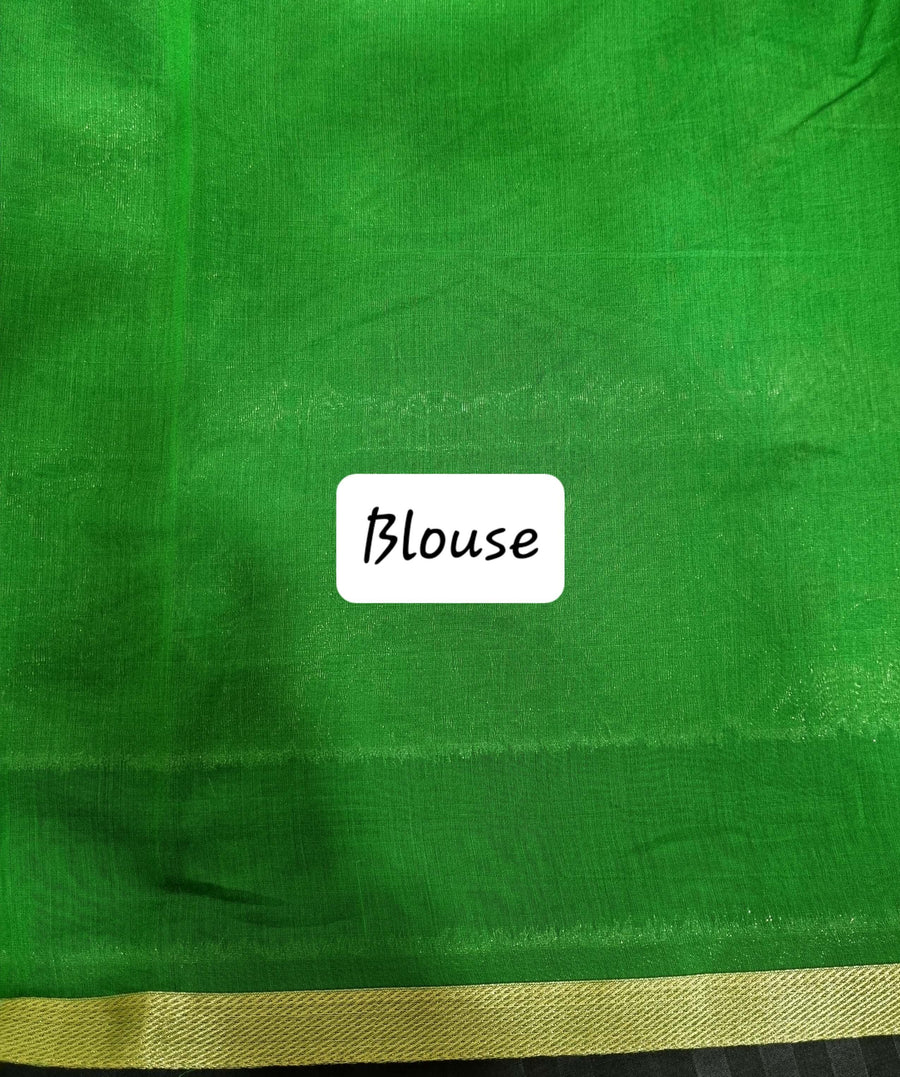 green Chanderi saree