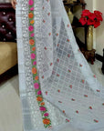 white kota doria embroidery