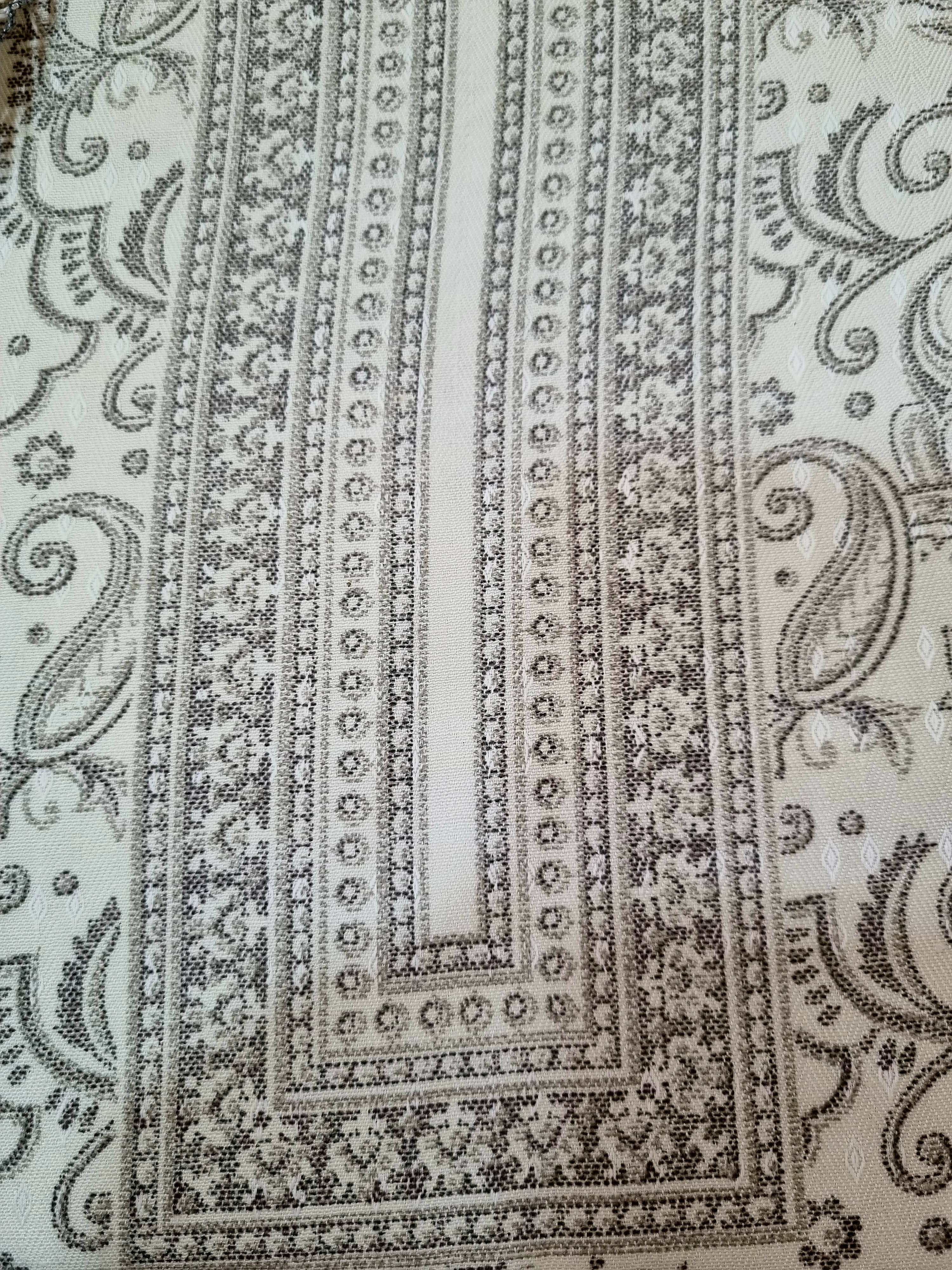 ऑफ व्हाइट और ग्रे पशमीना ड्रेस सामग्री 