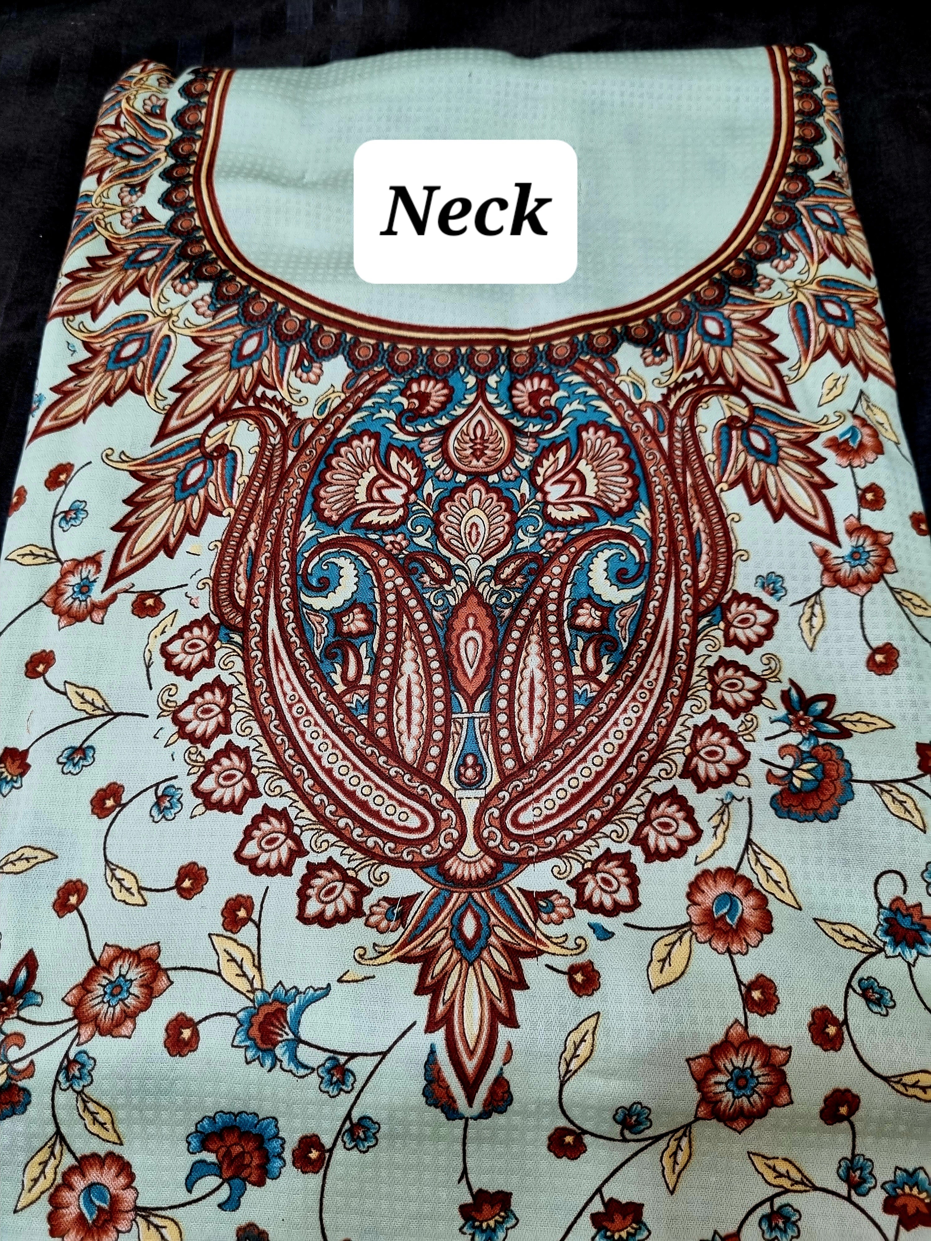 पिस्ता ग्रीन कराची प्रिंट ड्रेस सामग्री