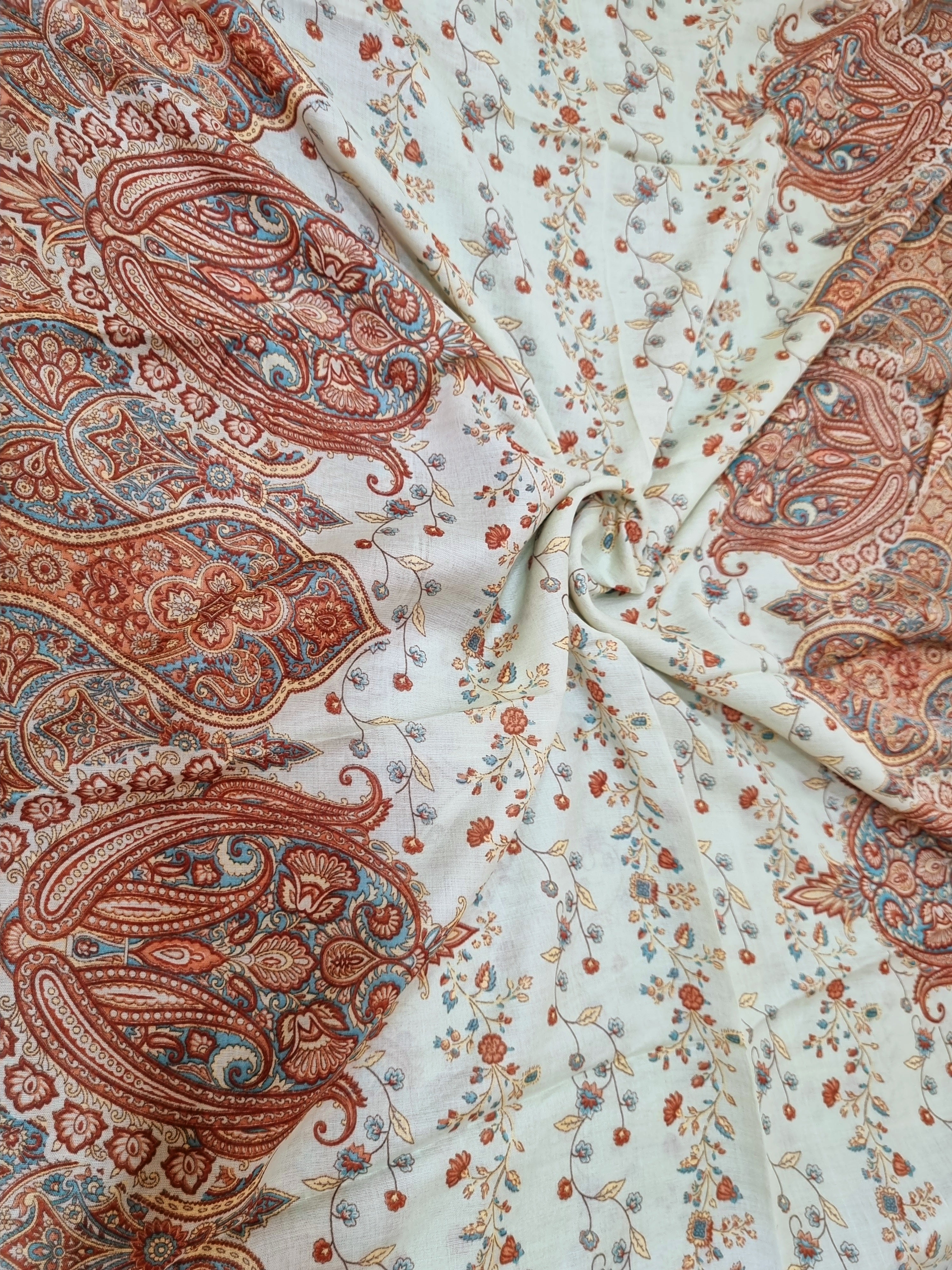 कराची प्रिंट ड्रेस सामग्री