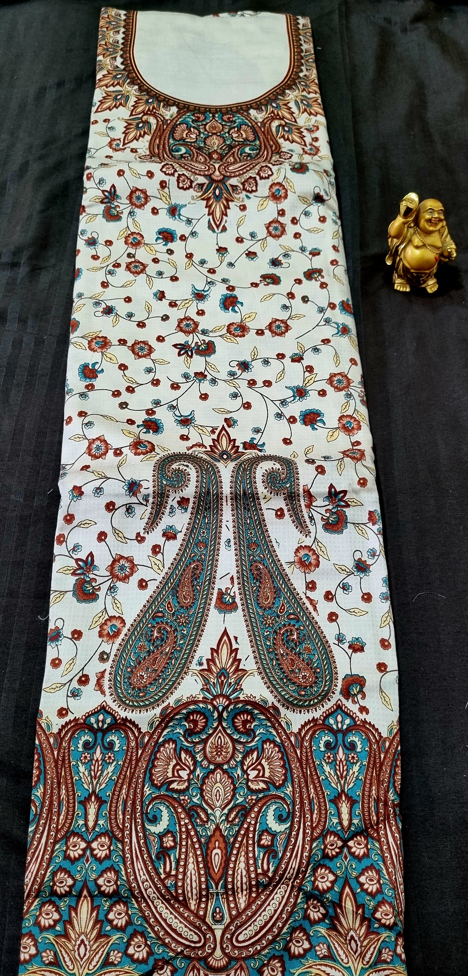 कराची प्रिंट ड्रेस सामग्री