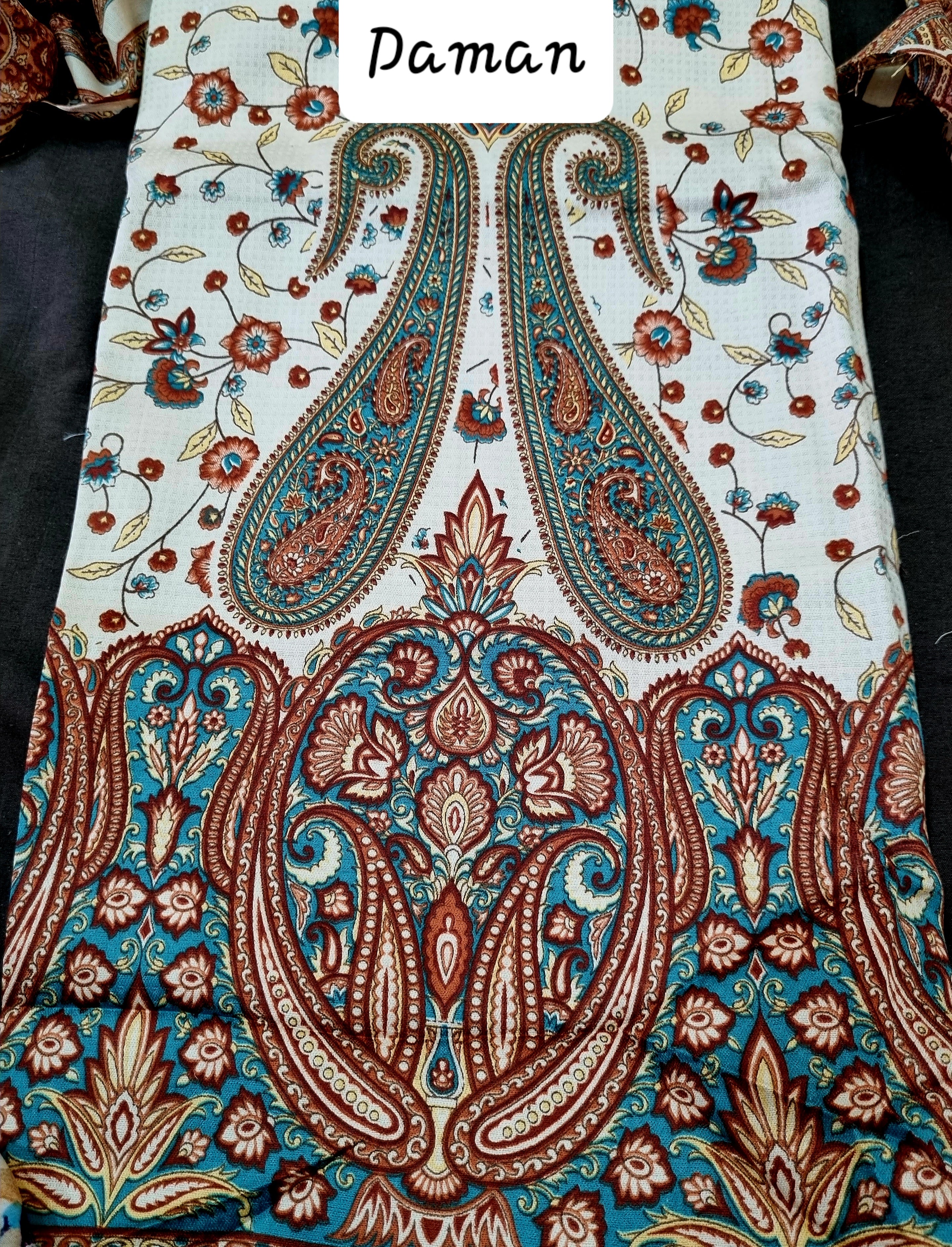 कराची प्रिंट ड्रेस सामग्री