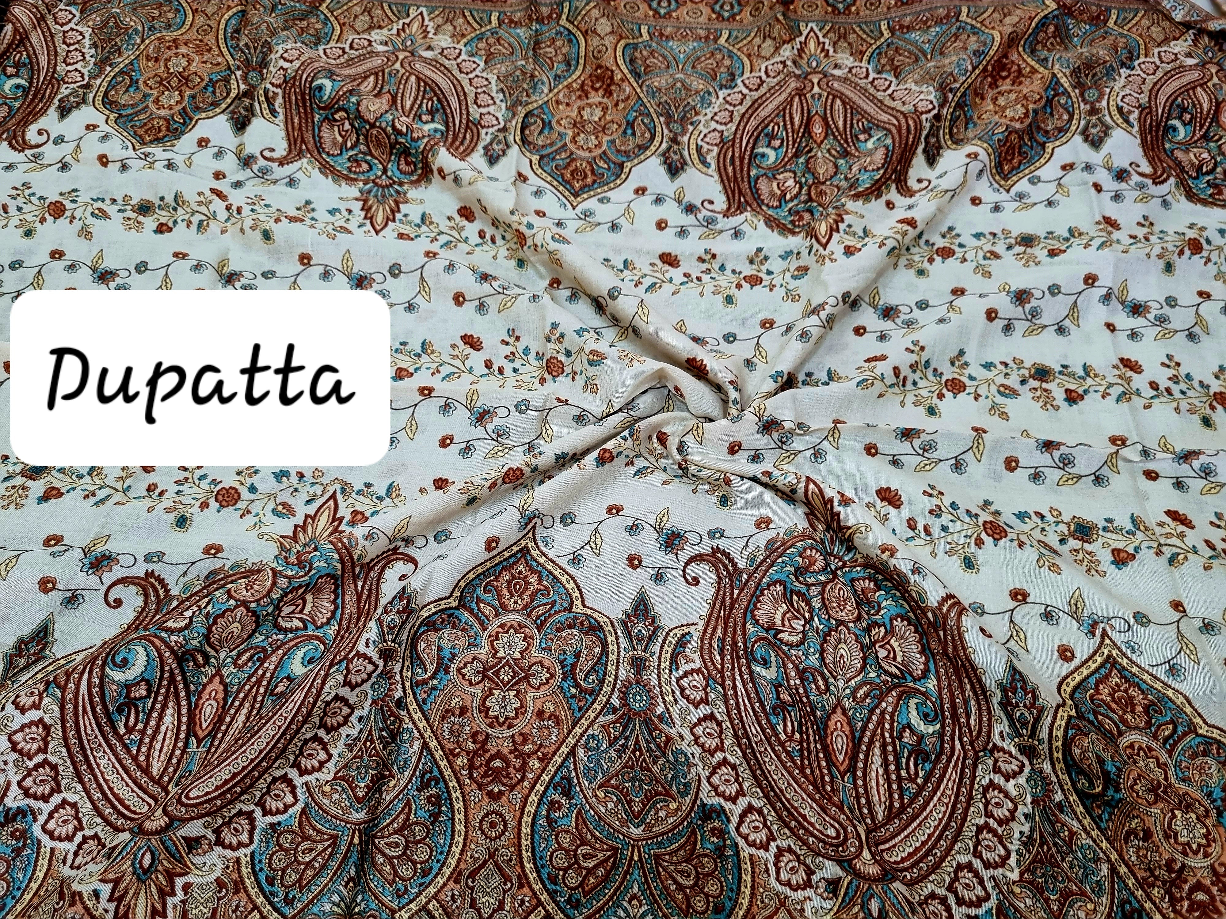 कराची प्रिंट ड्रेस सामग्री