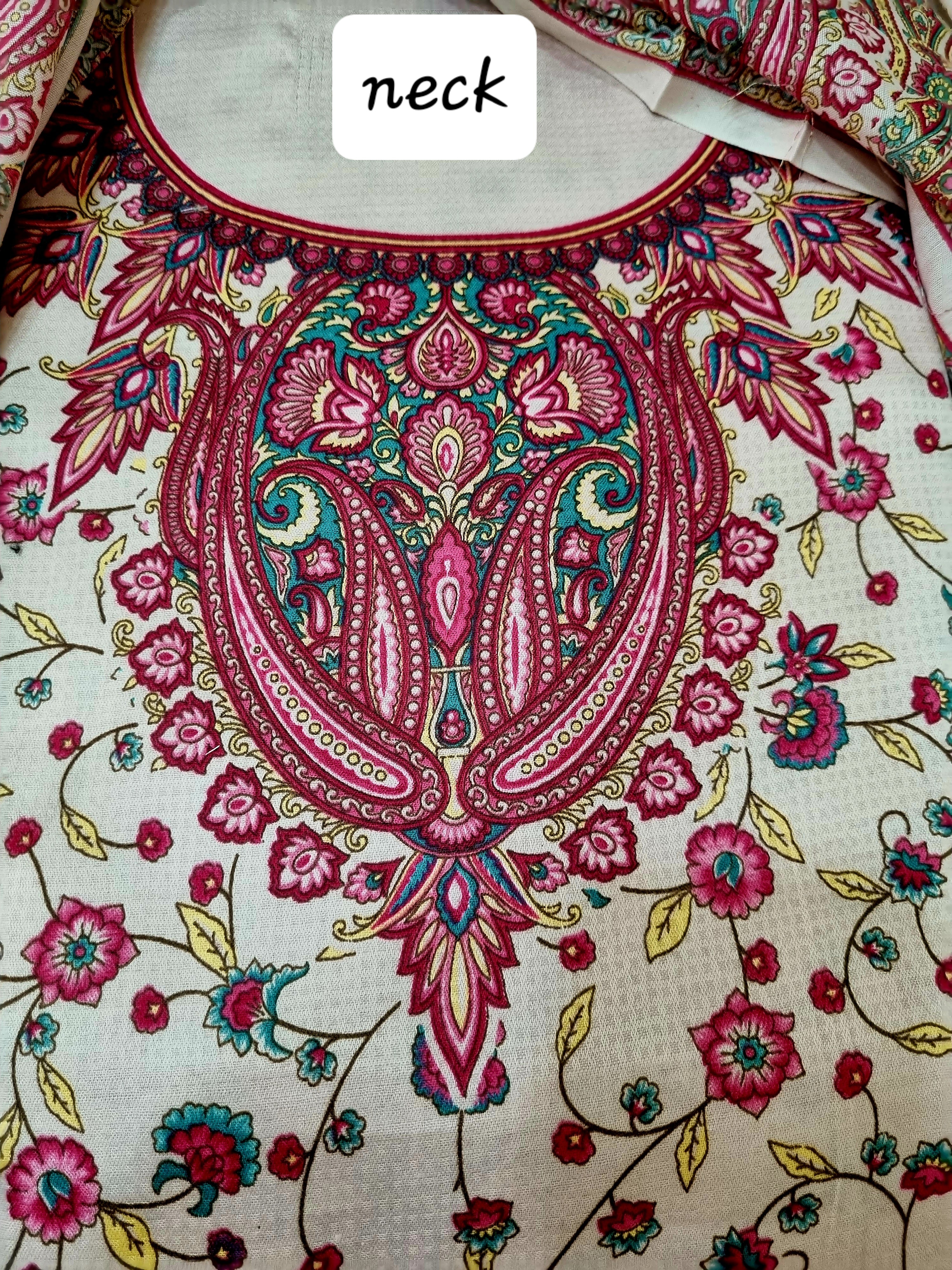 कराची प्रिंट ड्रेस सामग्री