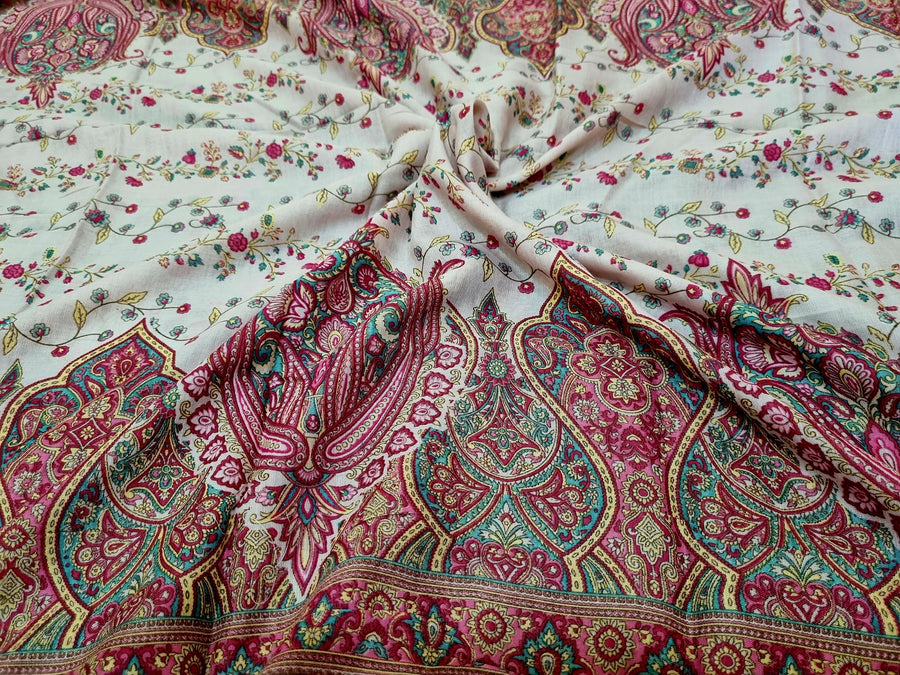 PINK KARANCHI PRINT DRESS MATERIAL