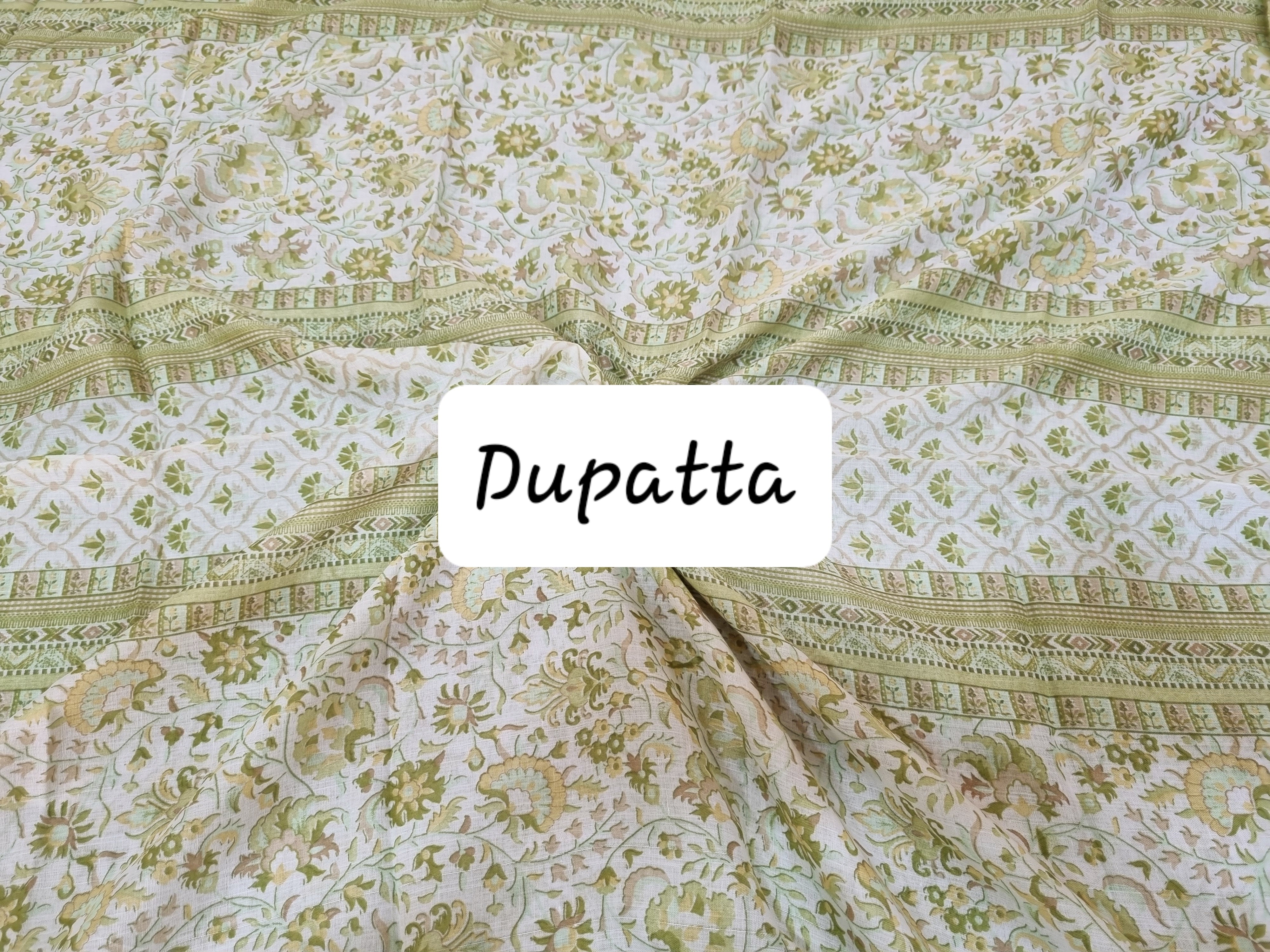 जैतून हरा कराची प्रिंट ड्रेस सामग्री