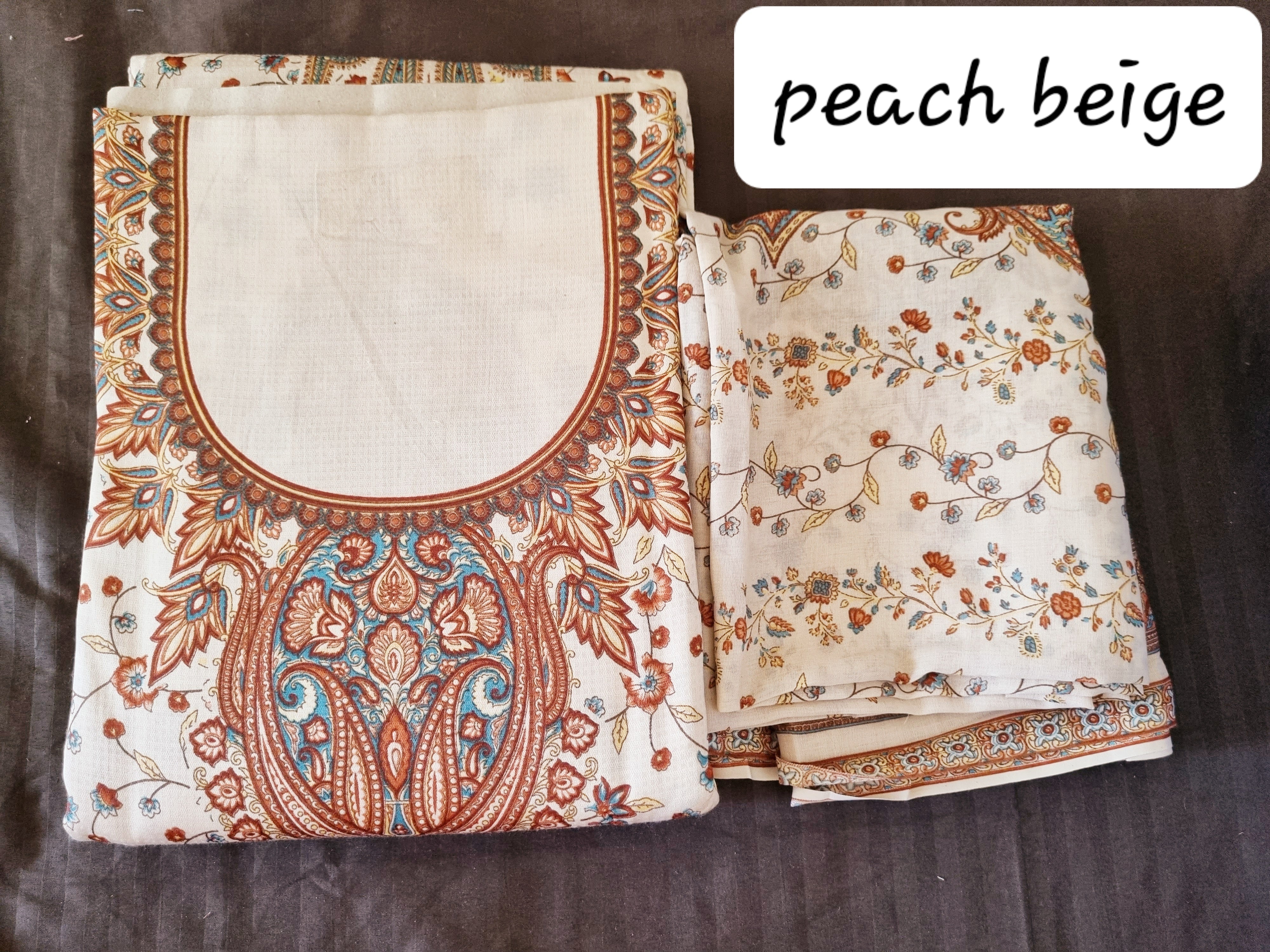 गुलाबी कराची प्रिंट ड्रेस सामग्री