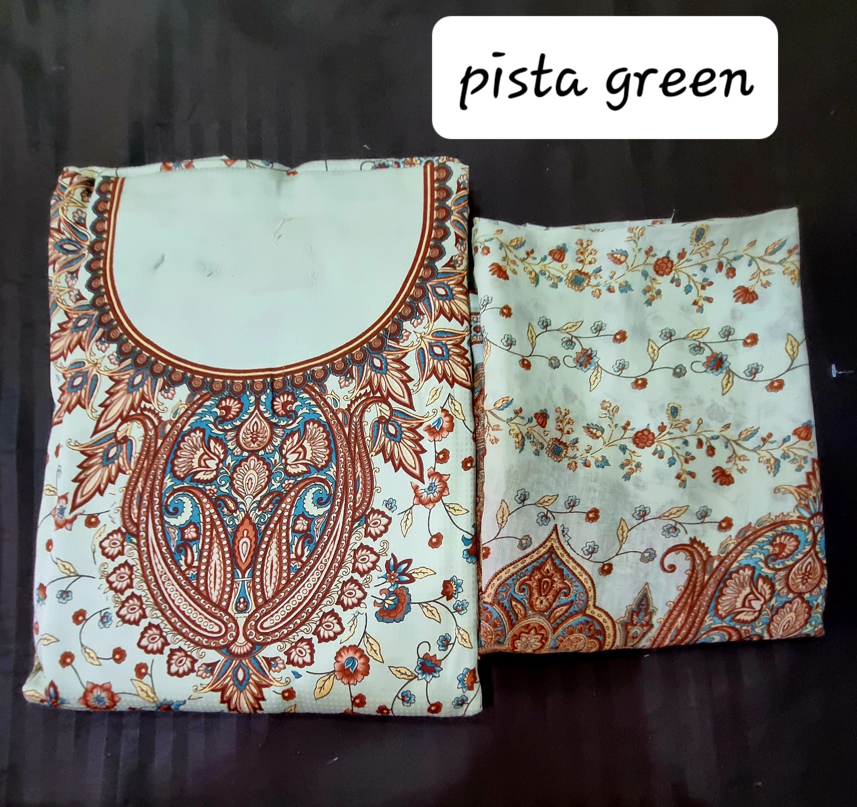 गुलाबी कराची प्रिंट ड्रेस सामग्री