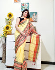 ZIGZAG border Soft cotton saree