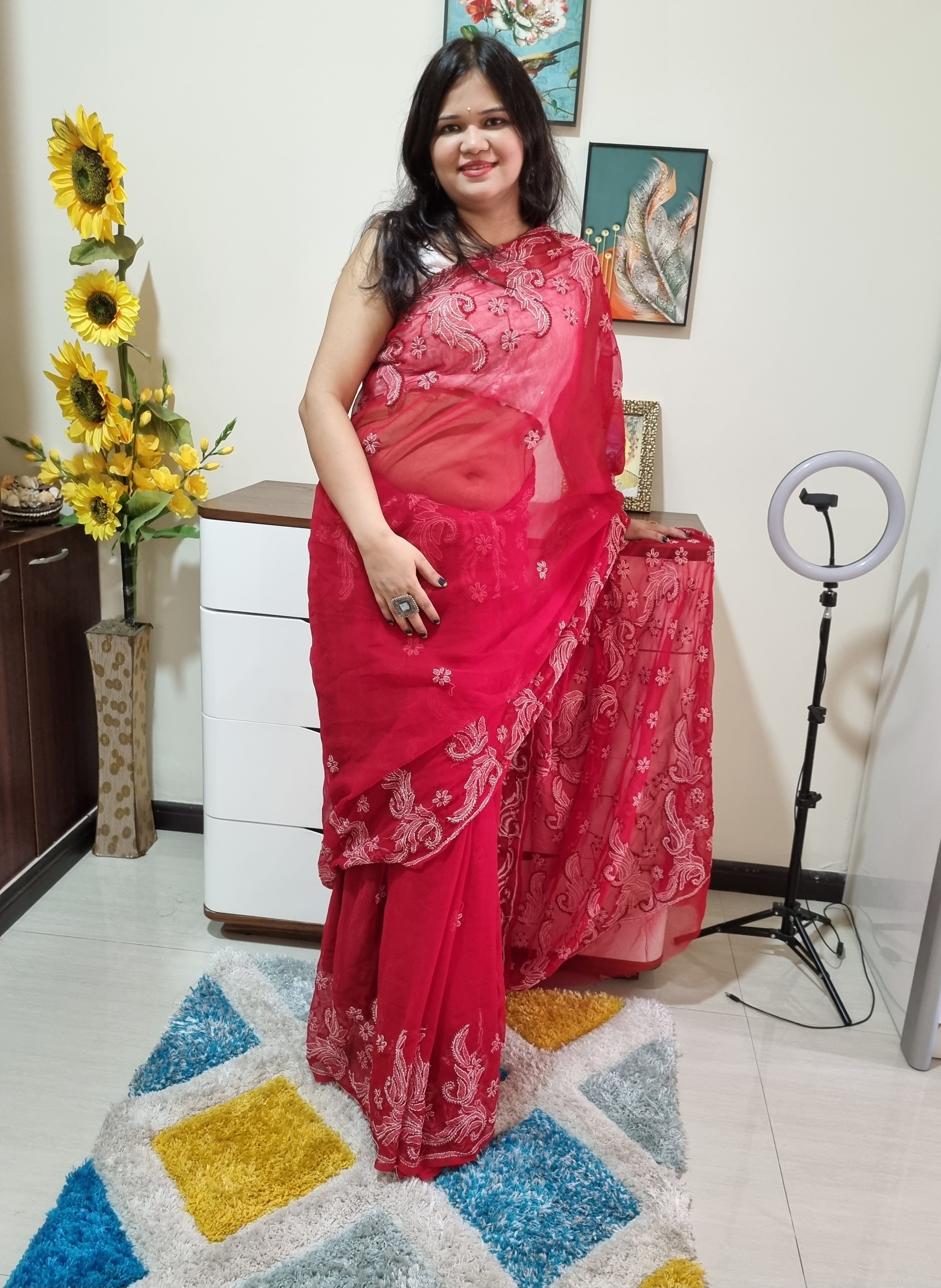 Georgette lucknavi chikankari