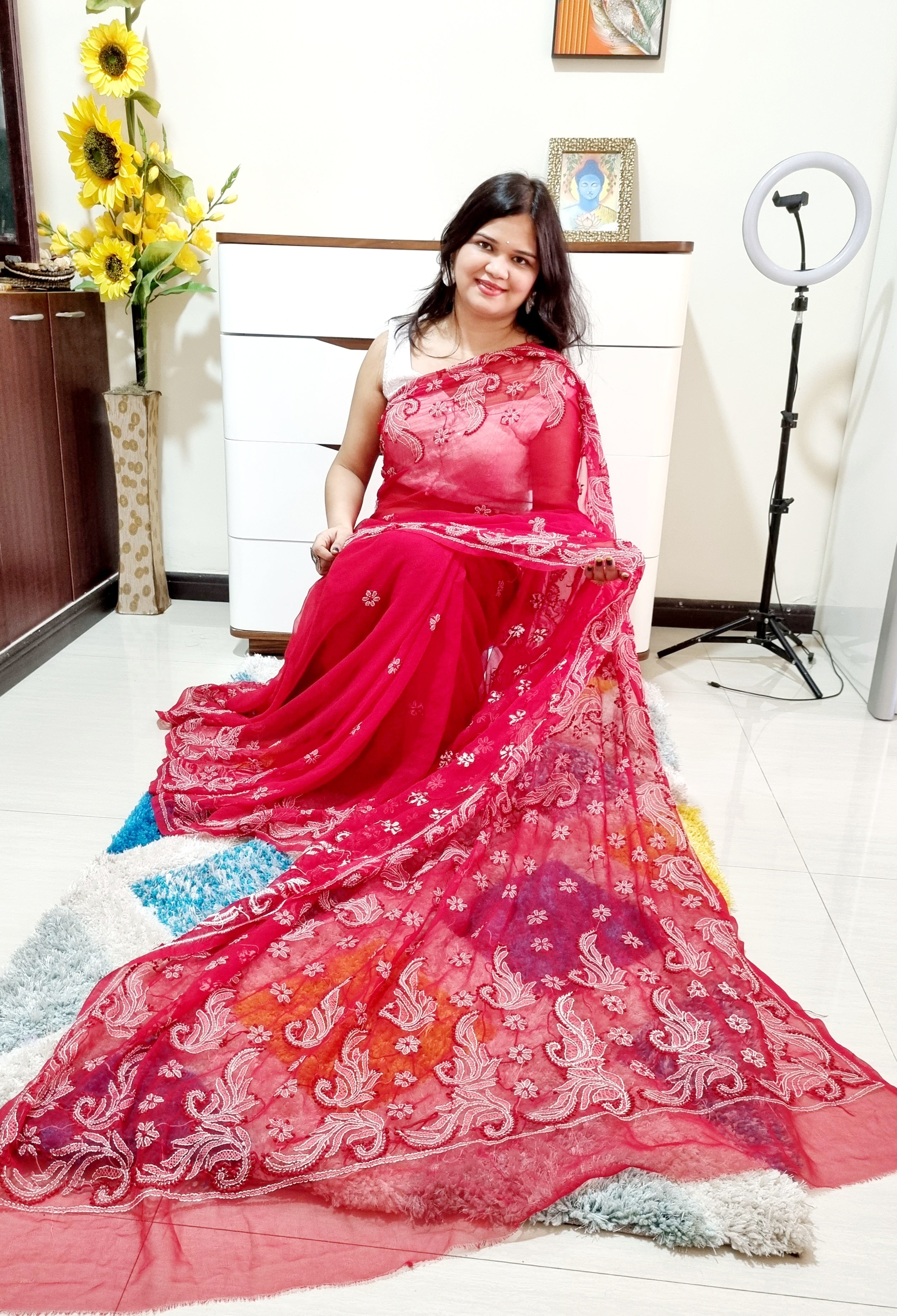 Georgette lucknavi chikankari