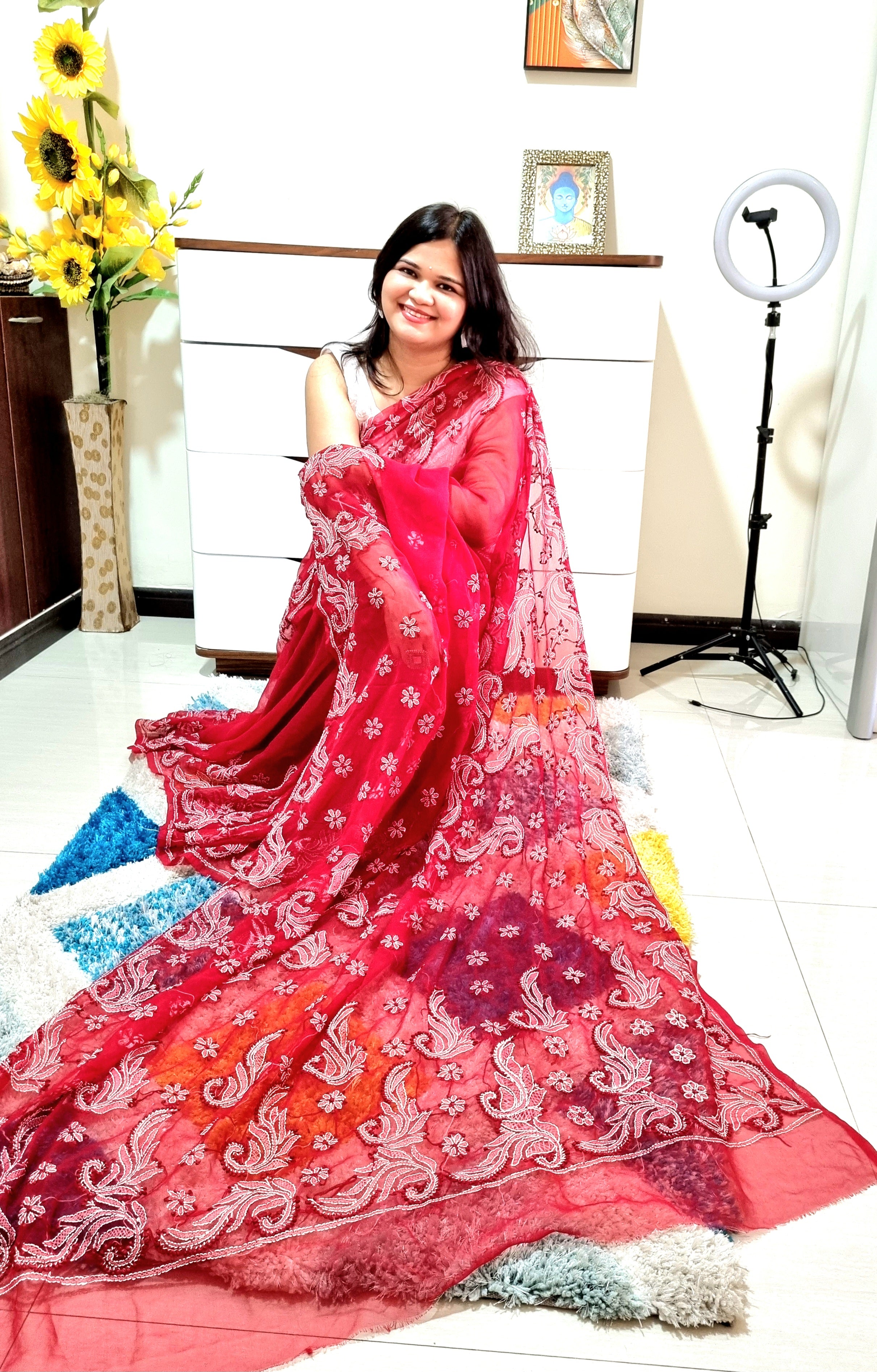Georgette lucknavi chikankari