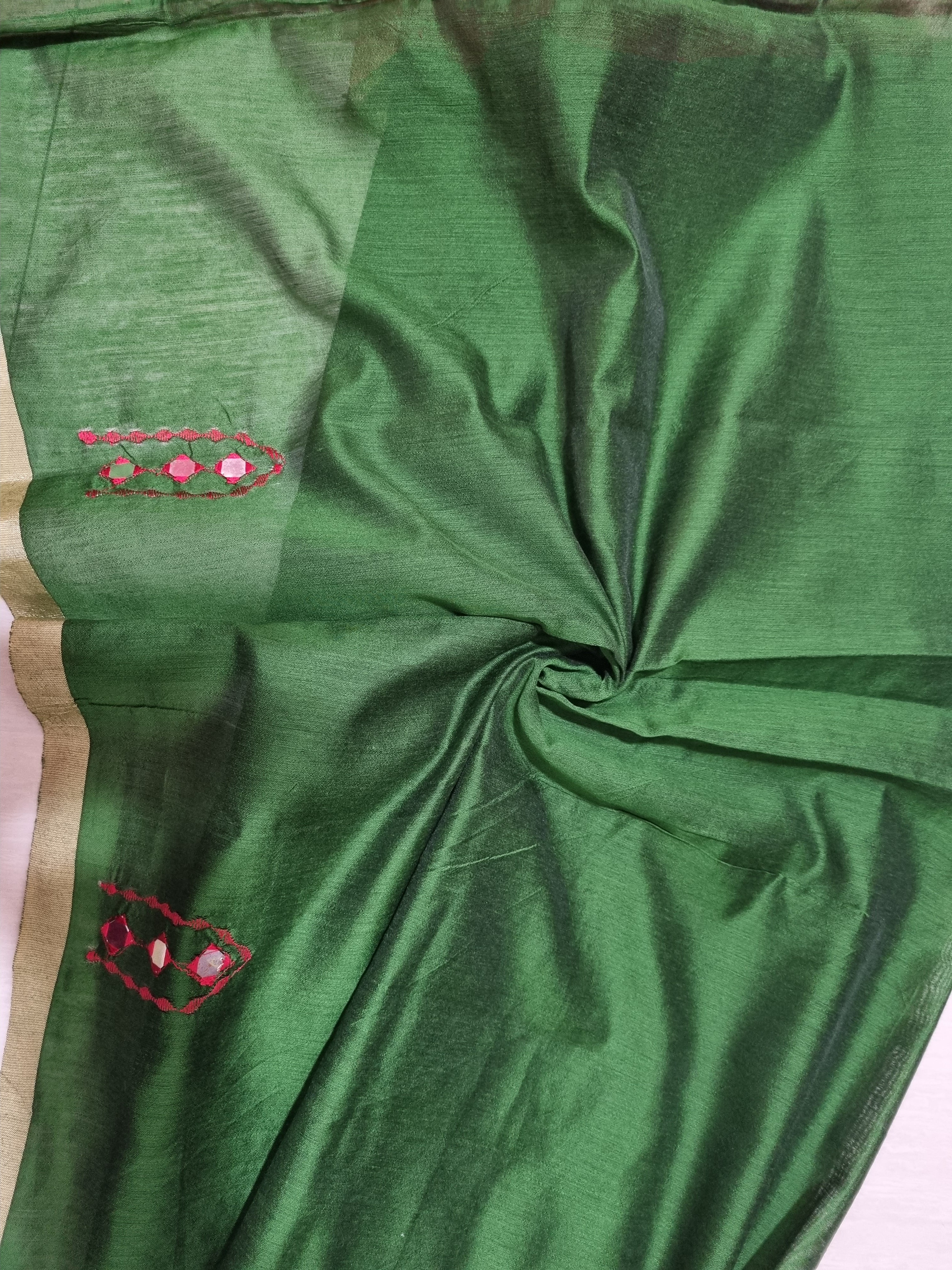 Mirror work Handloom Saree