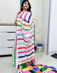 Digitally Printed Multicolor Saree